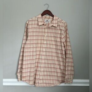 Madda Fella Men’s Fall Colored Plaid Long Sleeve Button Down Shirt Size L